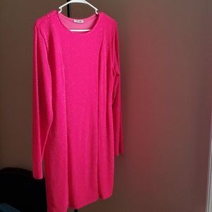 Neon pink sparkle dress
